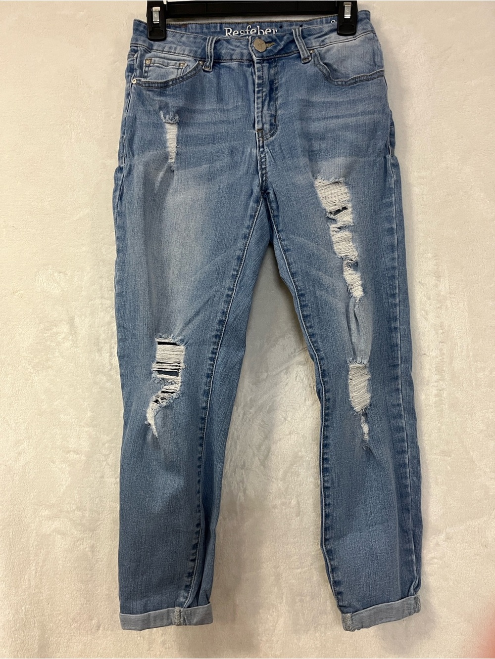 Distressed Light Blue Boyfriend Jeans by Reserved
